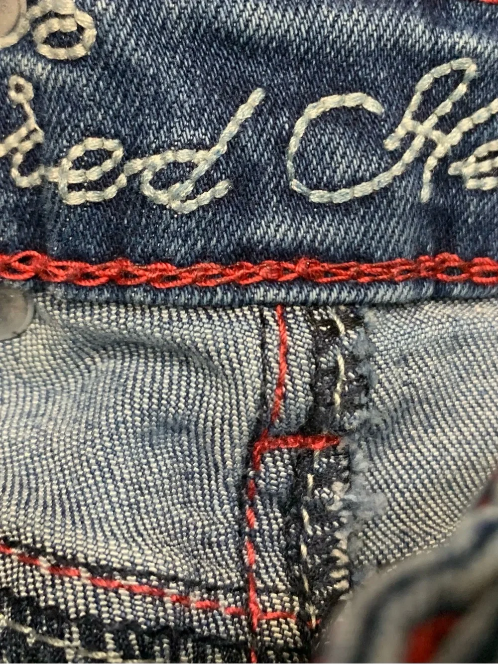 Toddler Girl 2T Wired Heart Bootcut Western Denim Pink & Bedazzled Jean.    3707